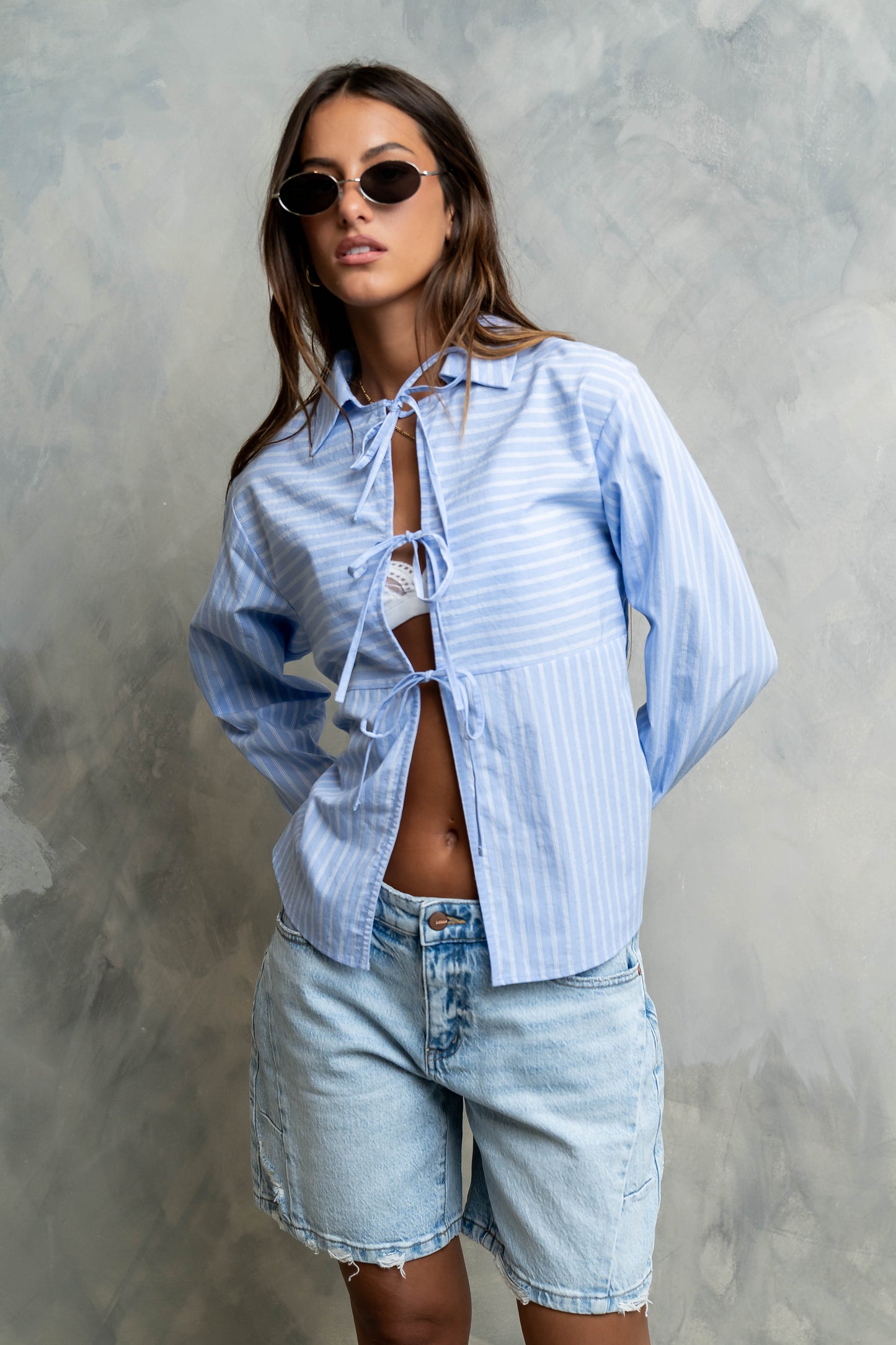 Gillian Collared Striped Blouse