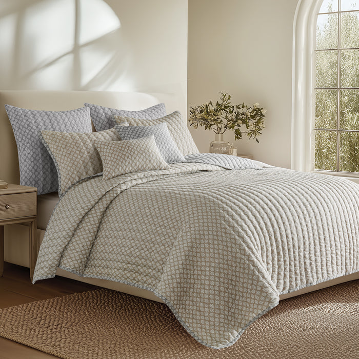 Levtex Home Aditya Grey Quilted Pillow Decorative Pillows