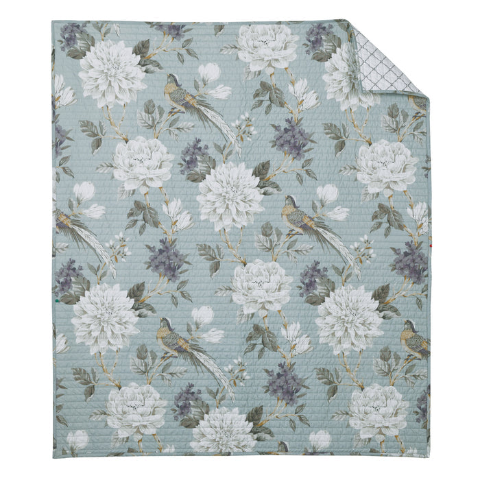 Belvedere Blue Quilted Throw