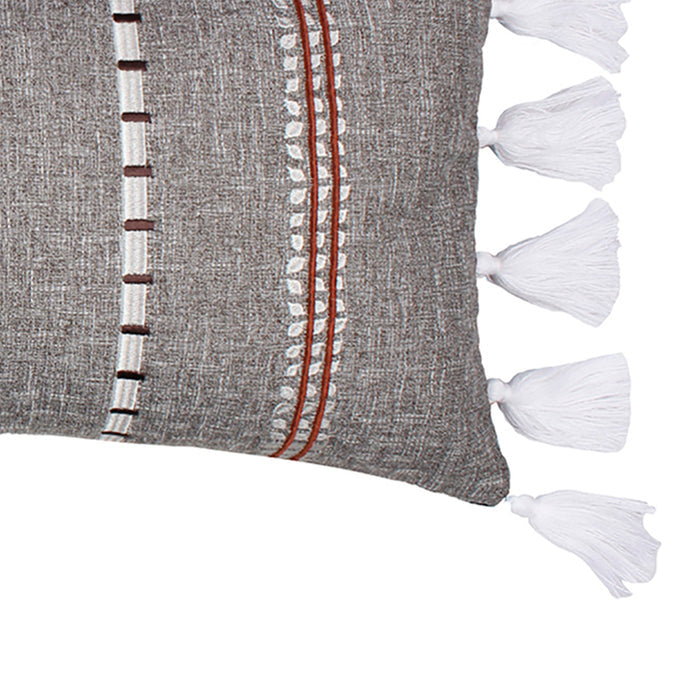 Levtex Home Black Pieced Applique Tassel Pillow Decorative Pillows