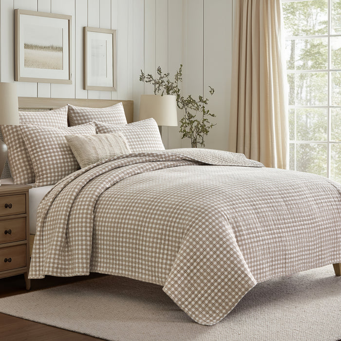 Camden Gingham Stitch Quilt Set