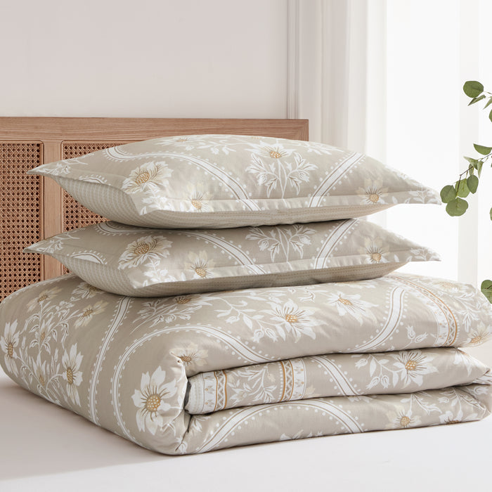 Camellia Neutral Duvet Cover Set