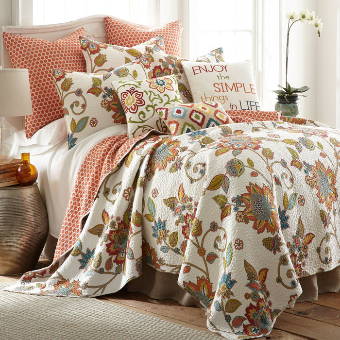 Levtex Home Clementine Embroidered Floral Pillow Decorative Pillows