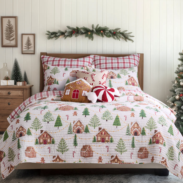 Levtex Home Gingerbread Bread Peppermint Candy Pillow Decorative Pillows