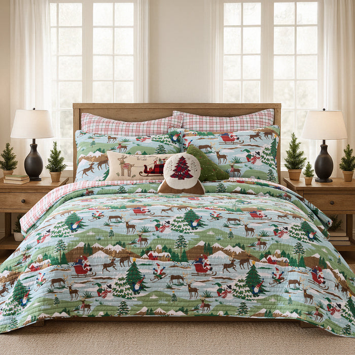 Levtex Home Merry Mountains Snow Globe Pillow Decorative Pillows
