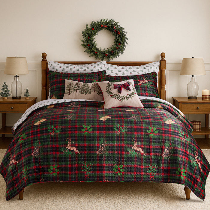 Levtex Home Merry Tartan Trees Pillow Decorative Pillows