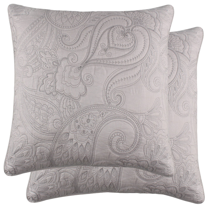 Levtex Home Perla Grey Euro Sham Set of 2 Euro Shams