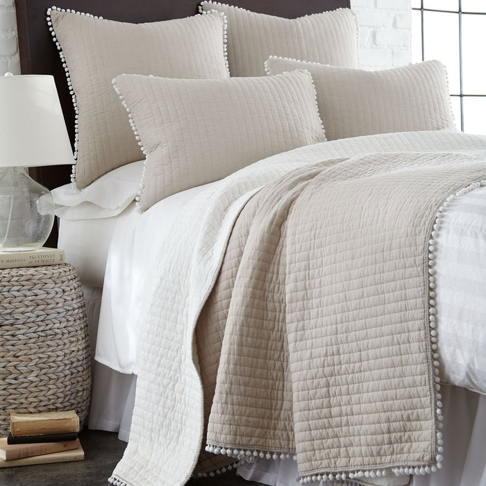 Levtex Home Pom Pom Taupe King Sham Shams