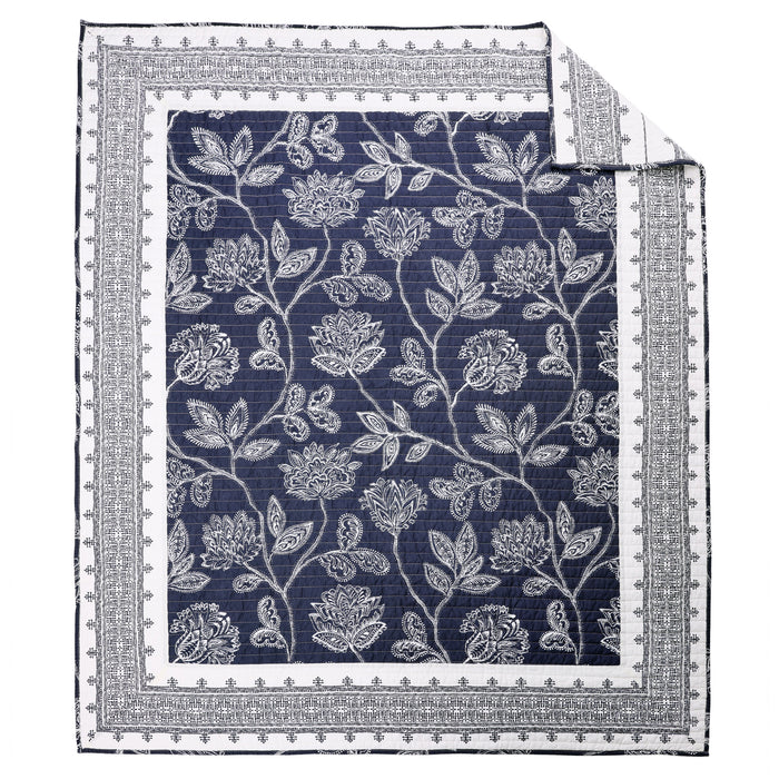 Sonoire Navy Quilted Throw