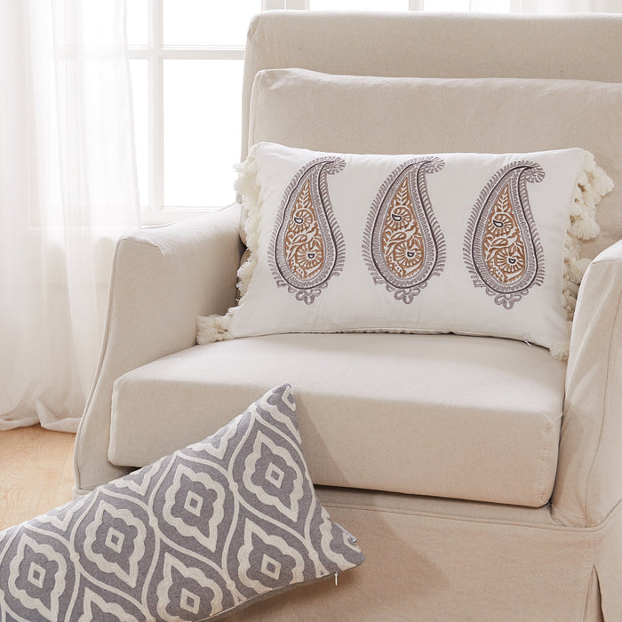 Levtex Home Tamsin Grey Geometric Pillow Decorative Pillows