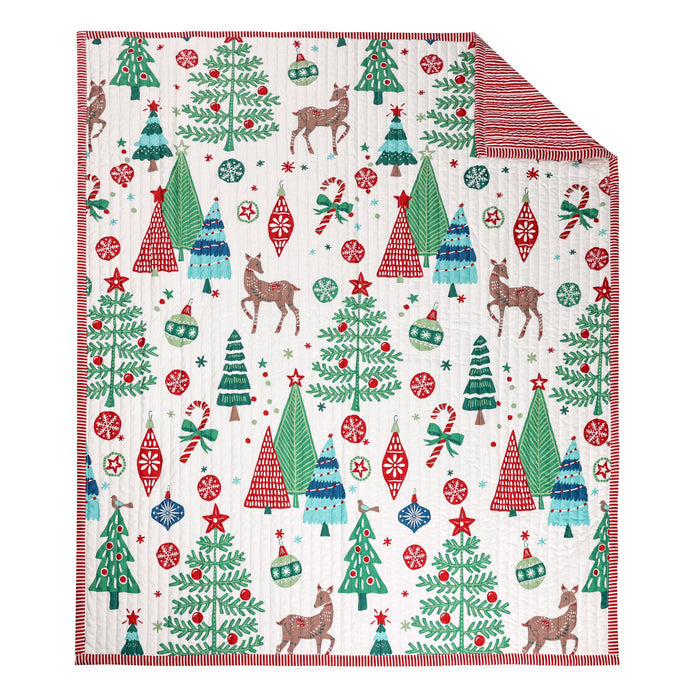 Tree Festival Quilted Throw
