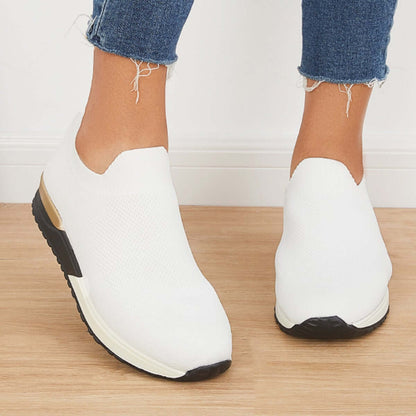 Breathable Mesh Knit Slip on Loafers Flat Walking Shoes
