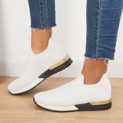 Breathable Mesh Knit Slip on Loafers Flat Walking Shoes