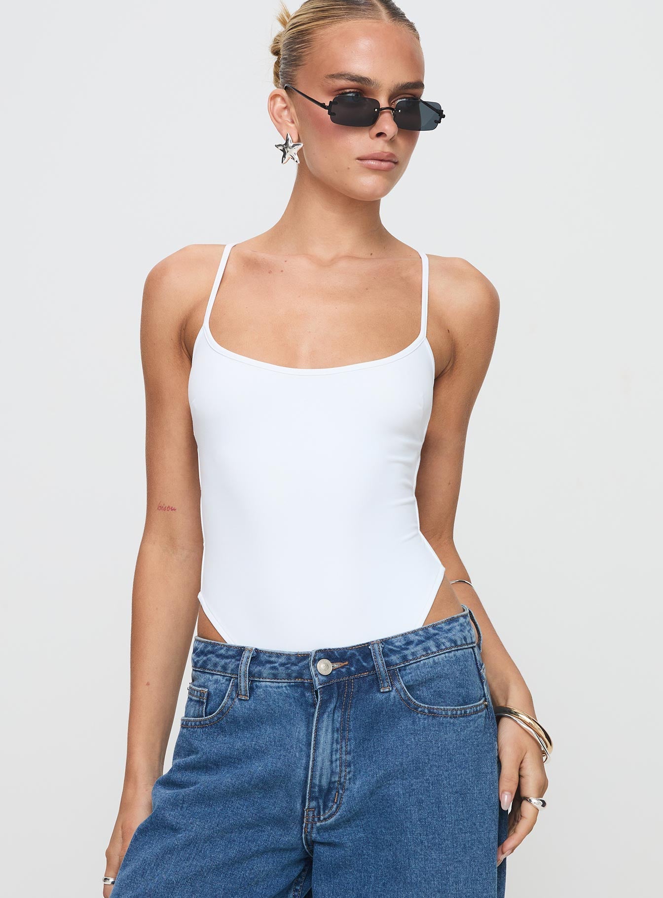 All Tied Up Bodysuit White Tall