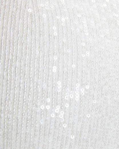 Brogan Sequin Slit Maxi Skirt - White