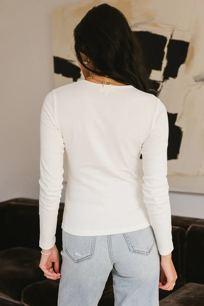 Alexa Long Sleeve Top in Ivory - FINAL SALE