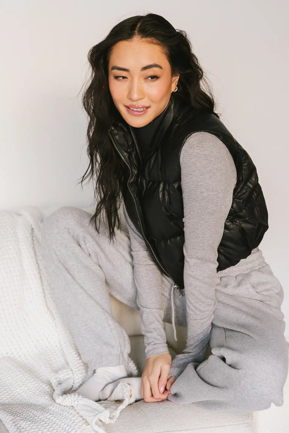 Elise Puffer Vest in Black - FINAL SALE