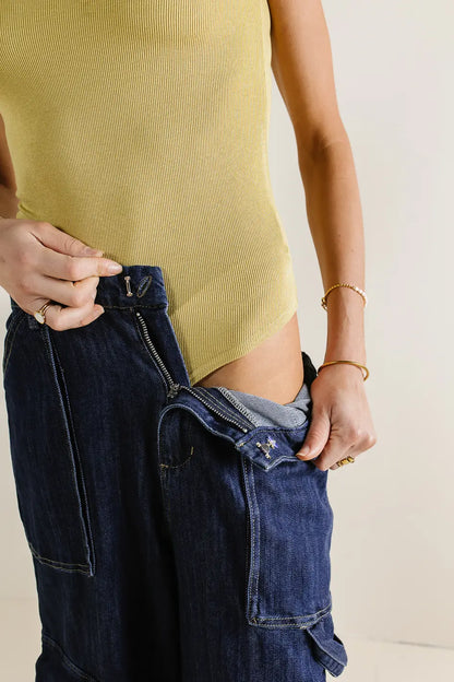 Clara Square Neck Bodysuit in Chartreuse - FINAL SALE