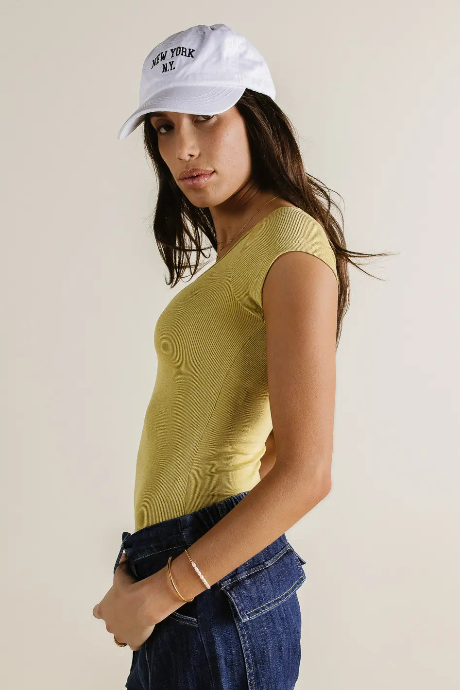 Clara Square Neck Bodysuit in Chartreuse - FINAL SALE