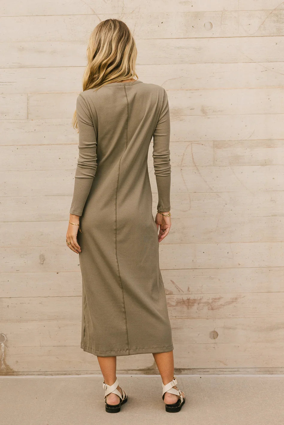 Hollis Ribbed Dress in Olive - FINAL SALE