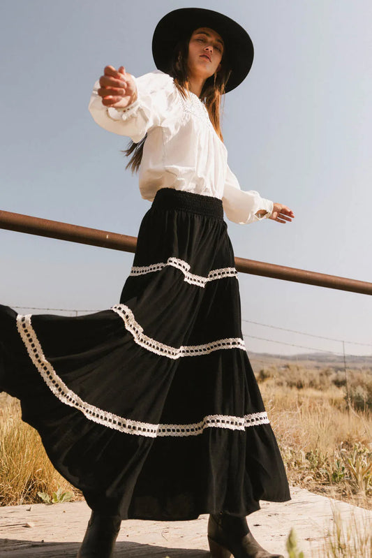 Betsie Lace Trim Maxi Skirt - FINAL SALE