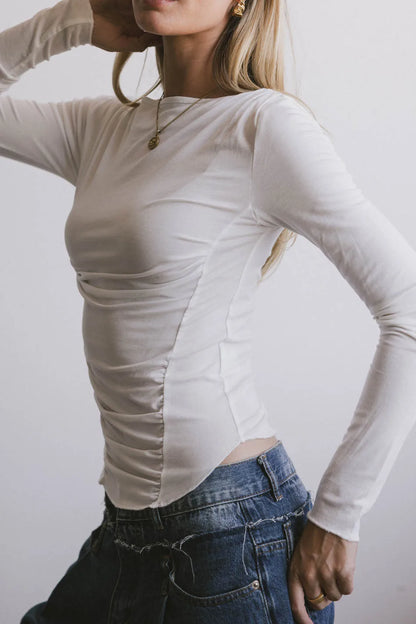 Bianca Ruched Top in Ivory - FINAL SALE