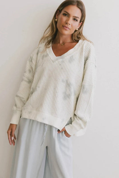 Ellis Waffle Knit Top in Tie Dye - FINAL SALE