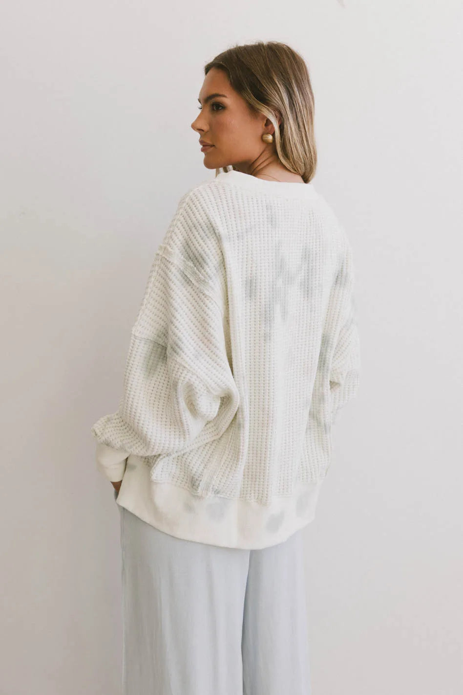 Ellis Waffle Knit Top in Tie Dye - FINAL SALE