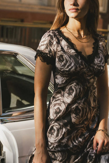 Beatriz Lace Trim Midi Dress - FINAL SALE