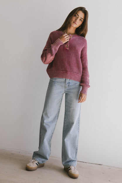 Inda Henly Sweater in Burgundy - FINAL SALE