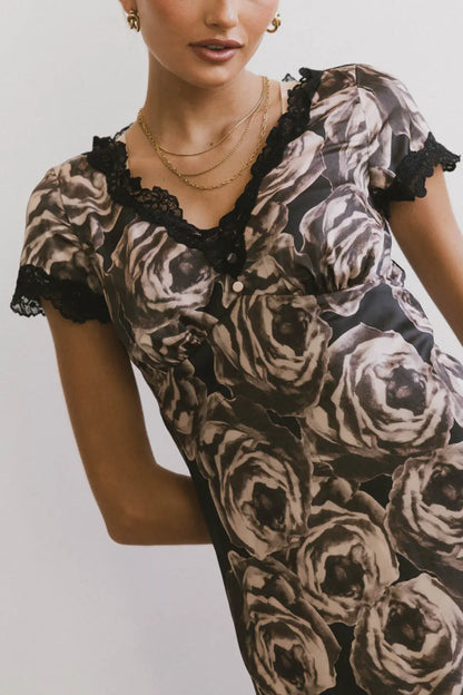 Beatriz Lace Trim Midi Dress - FINAL SALE