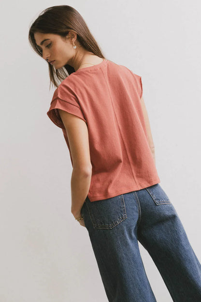 Harry Cutoff Top in Brick - FINAL SALE