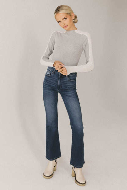 Cleo Ribbed Top in Grey - FINAL SALE