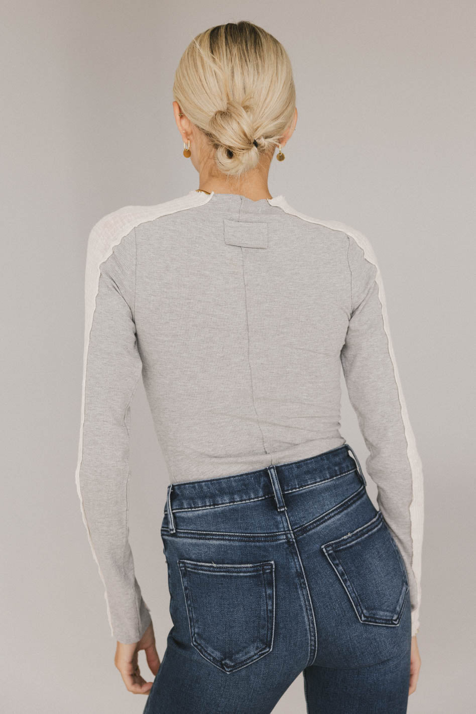 Cleo Ribbed Top in Grey - FINAL SALE