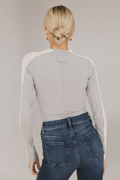 Cleo Ribbed Top in Grey - FINAL SALE