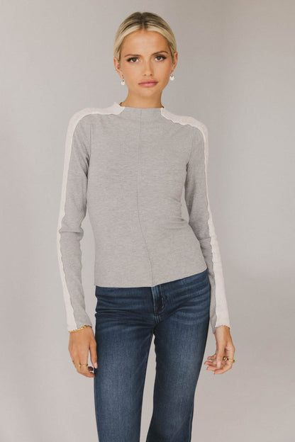 Cleo Ribbed Top in Grey - FINAL SALE