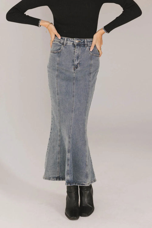 Azzy Denim Mermaid Skirt - FINAL SALE