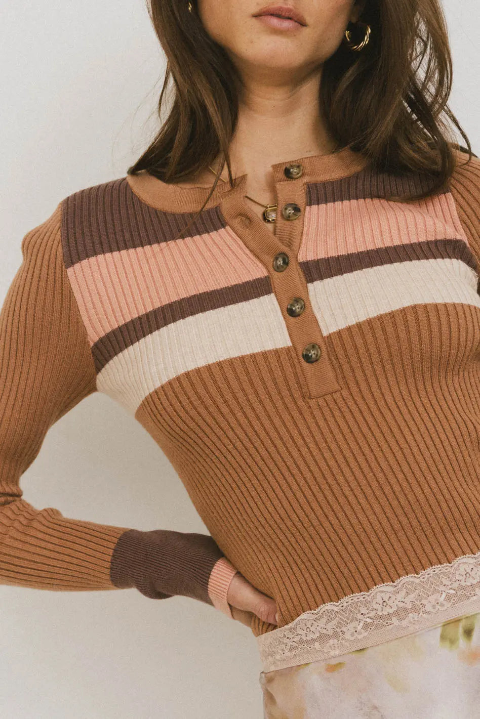 Grethena Ribbed Top in Camel - FINAL SALE