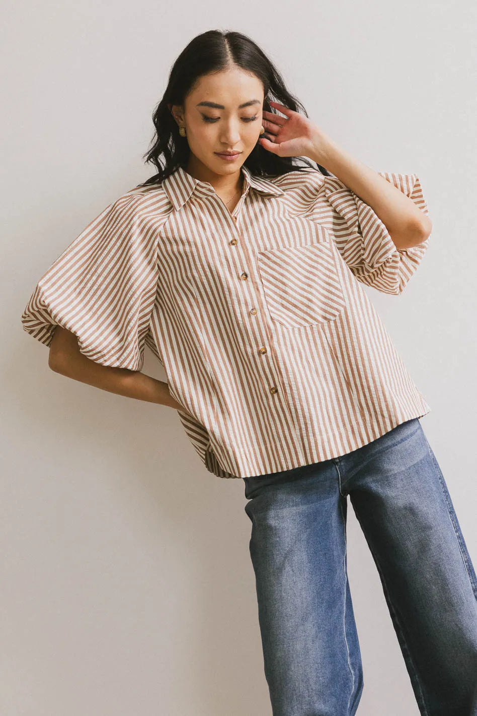Callum Button Up in Mocha - FINAL SALE