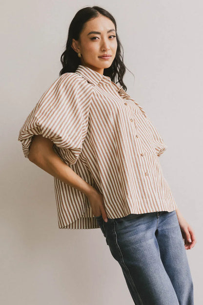 Callum Button Up in Mocha - FINAL SALE