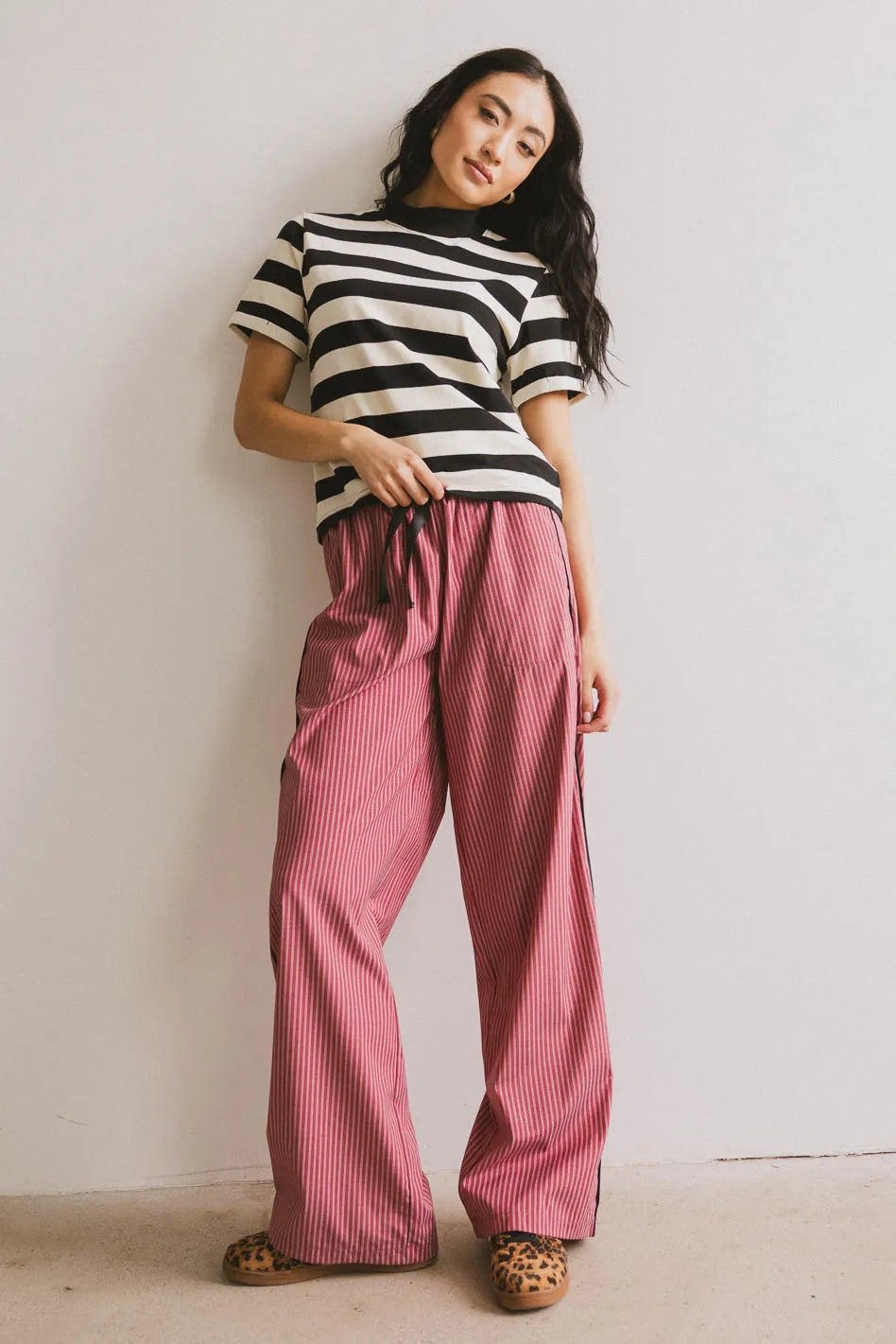 Grenna Striped Top in Black - FINAL SALE
