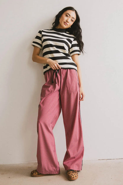 Grenna Striped Top in Black - FINAL SALE