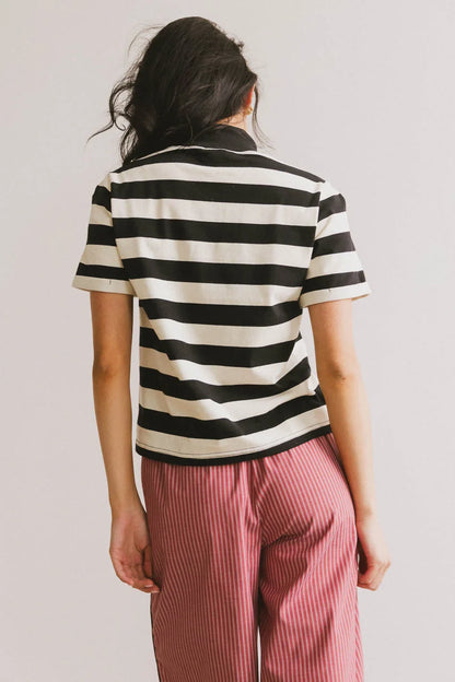 Grenna Striped Top in Black - FINAL SALE