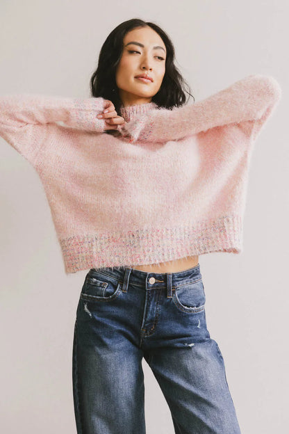 Carla Fuzzy Knit Sweater in Pink - FINAL SALE