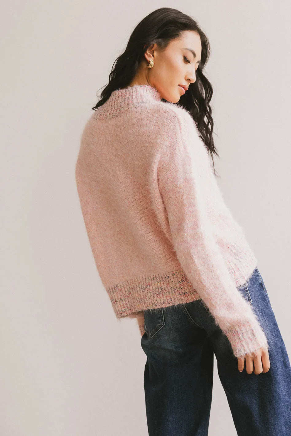 Carla Fuzzy Knit Sweater in Pink - FINAL SALE
