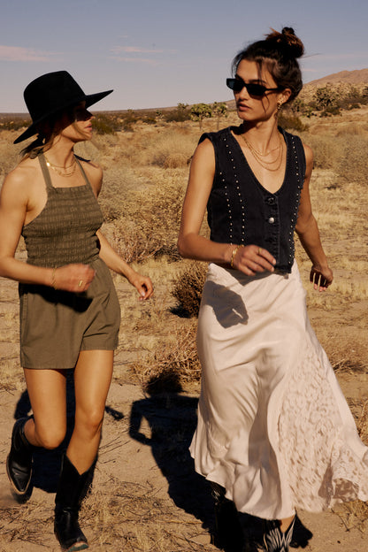 Bonnie Smocked Romper in Olive - FINAL SALE