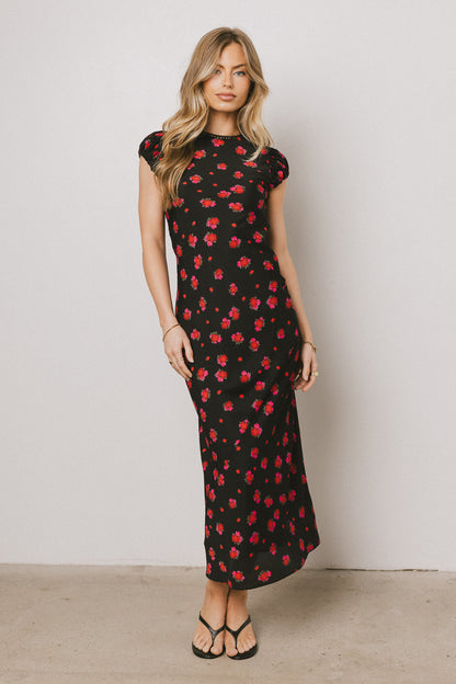 Ellianna Floral Maxi Dress in Black