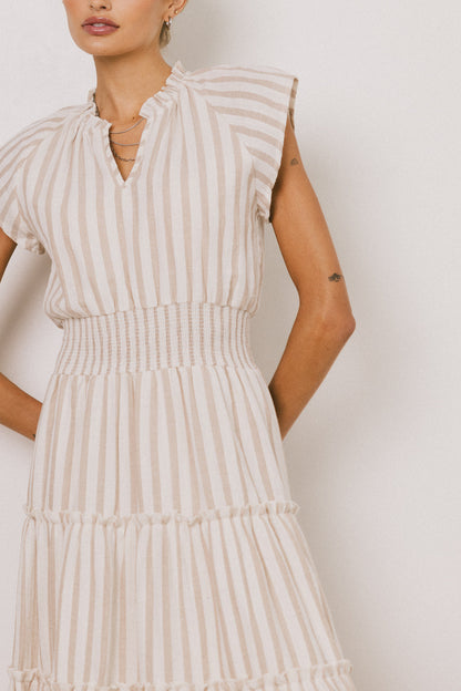 Claire Striped Maxi Dress in Taupe - FINAL SALE