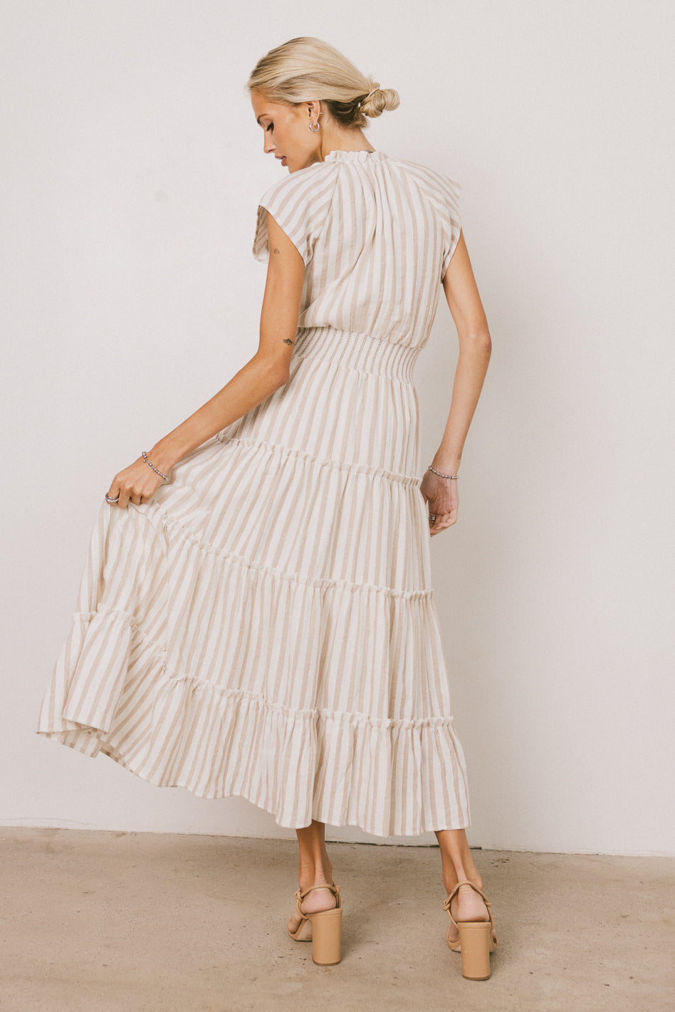 Claire Striped Maxi Dress in Taupe - FINAL SALE