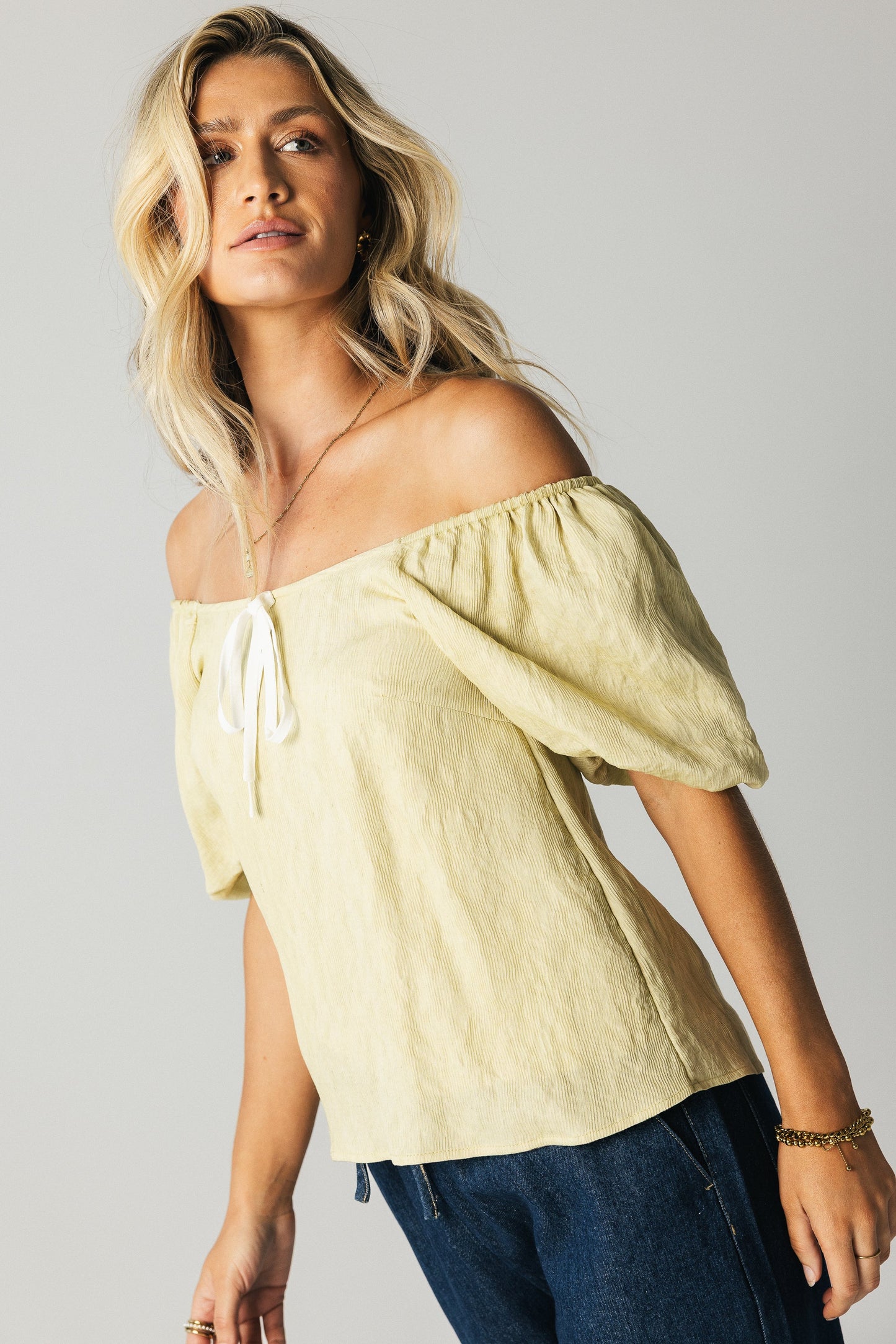 Anora Blouse in Green - FINAL SALE